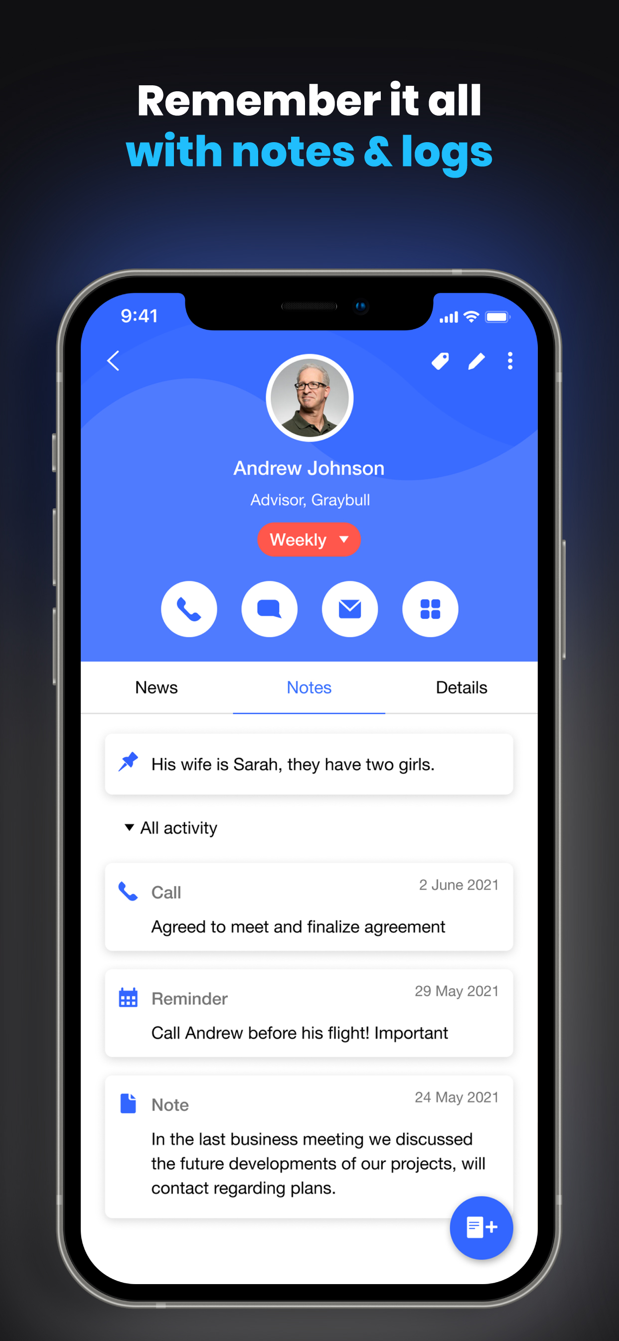 screenshot of Covve App